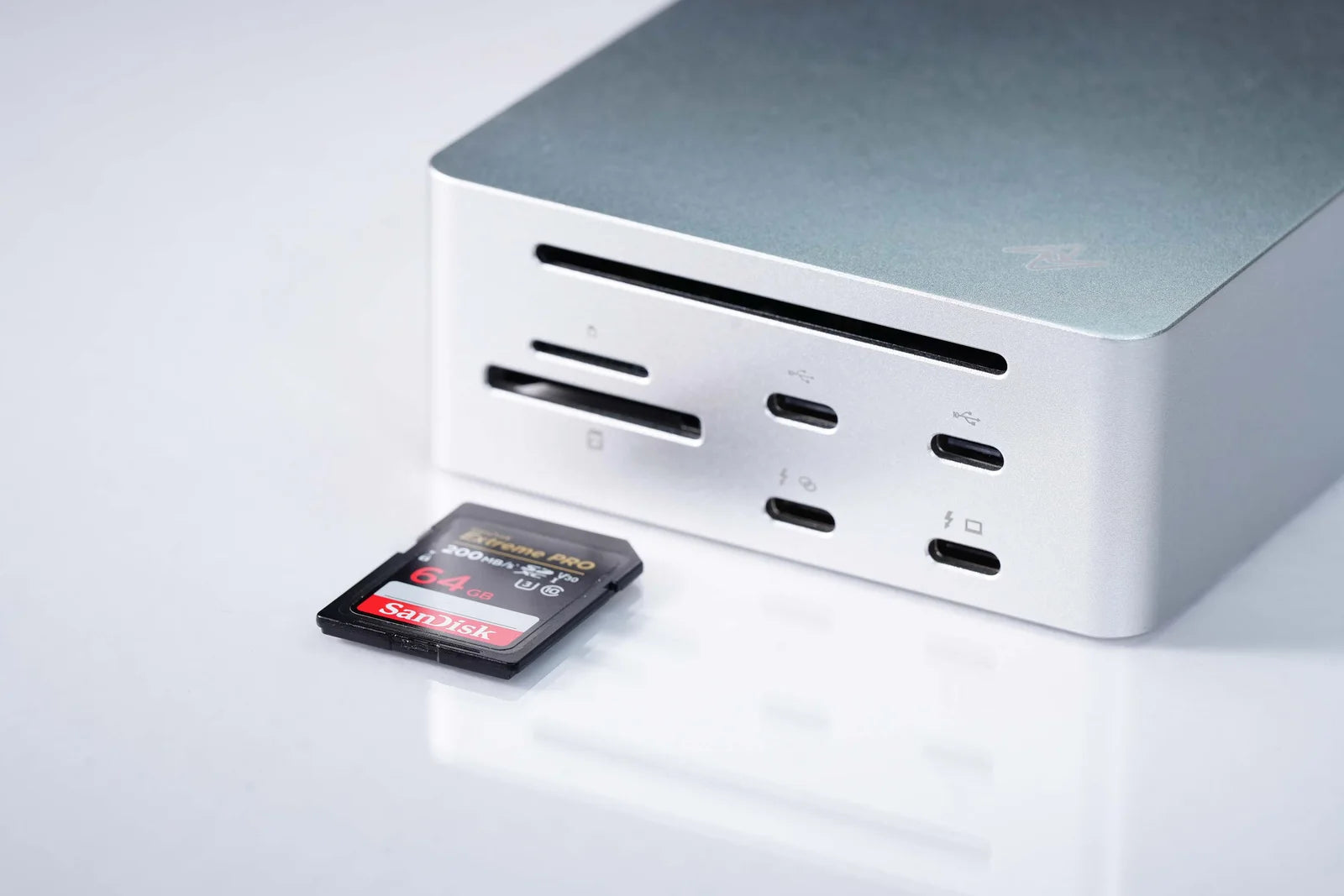 LightOne front ports with SD card inserted