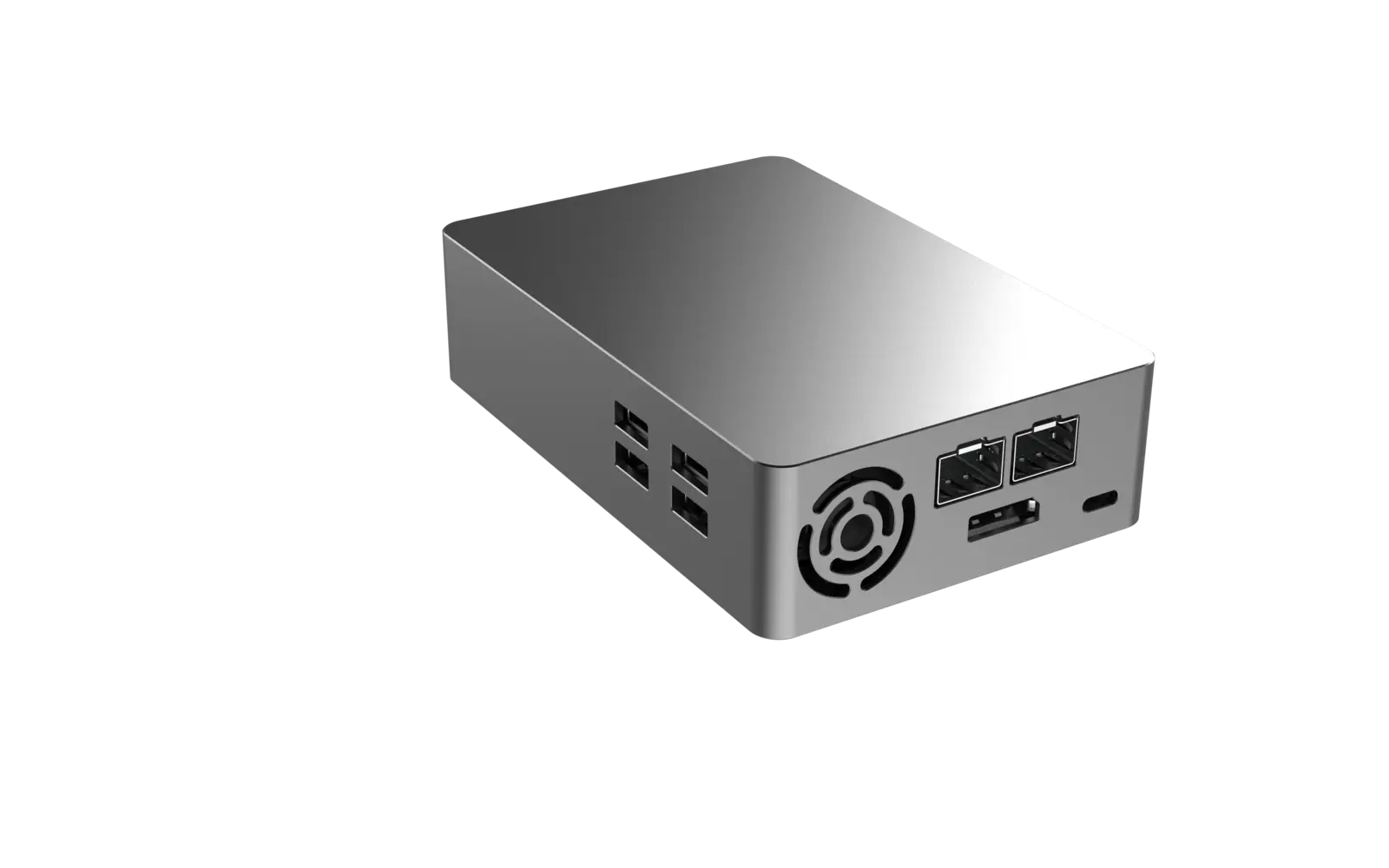 LightOne rendered sequence showing Thunderbolt, dock I/O, SFP28 networking, modules, and cooling