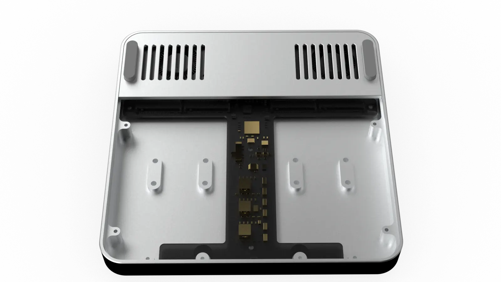 QuadDrive four M.2 NVMe bays during drive installation sequence